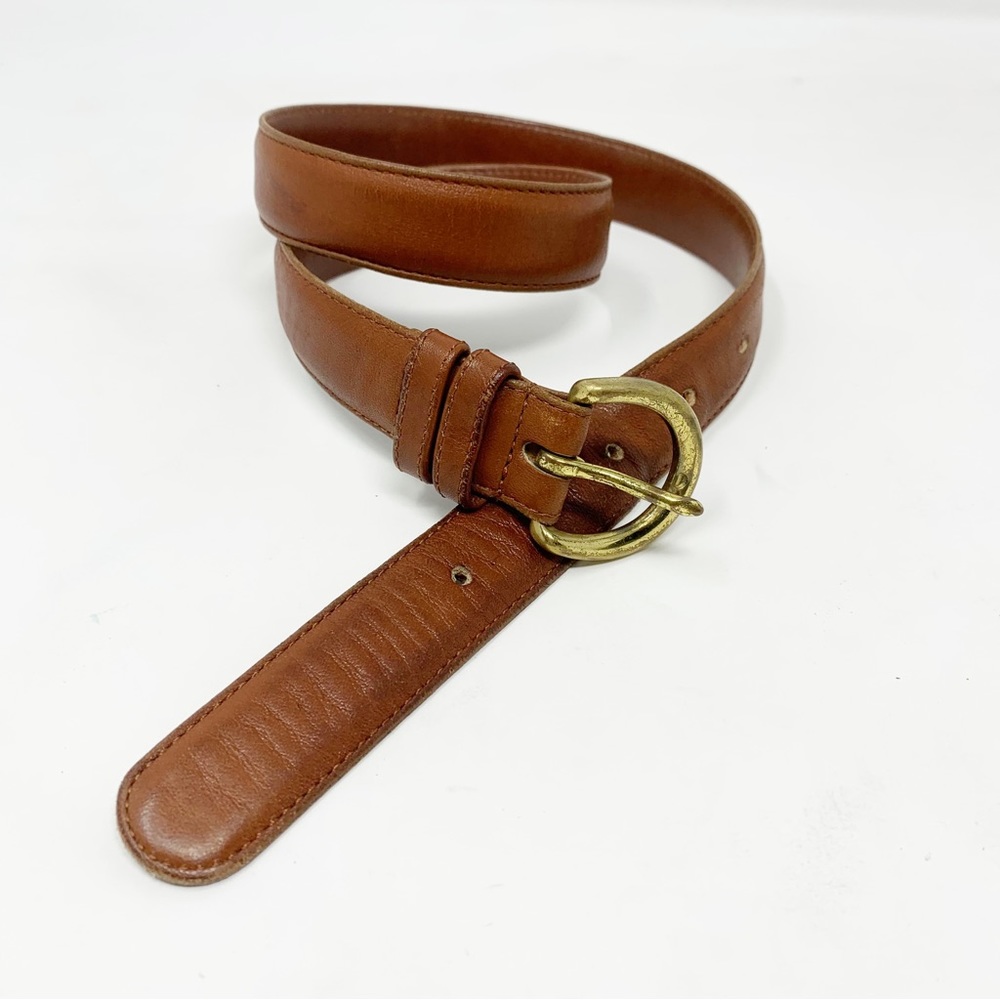 Coach | Brown leather belt 8400 brass buckle S
